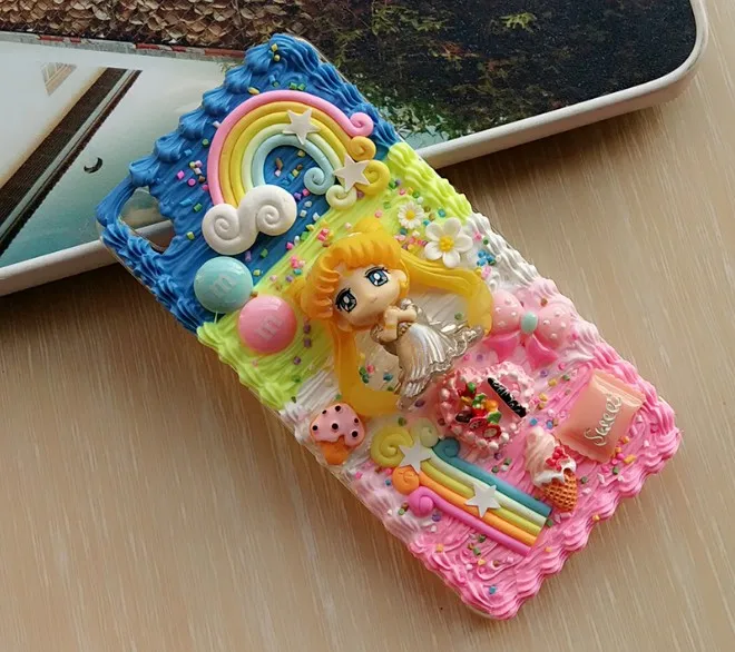 Новинка чехол для iphone Xs max 8 7 6 6s plus DIY 3D Сейлор Мун 12 11 pro mini ручная работа Крем