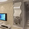 12*10cm*6pcs Acrylic Mirror Surface Wavy Shape Wall Sticker Home Decor Living Room Bedroom Wall Decals Self-adhesive Art Mural ► Photo 3/6