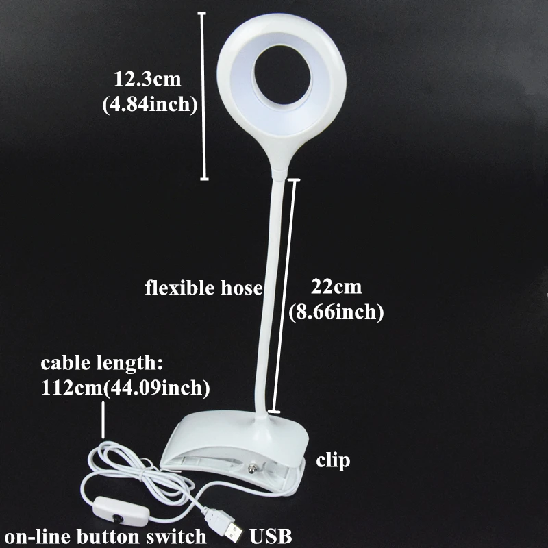 USB настольная лампа для детей, защита глаз, для студентов, для учебы, чтения, Ночной светильник, 16 светодиодов, с зажимом, гибкий шланг, светодиодные настольные лампы, 5 В