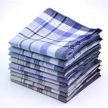 Hanky Handkerchief Towel 100%Cotton Stripe Pocket Men 10pcs Squares Classic Plaid Businesschest