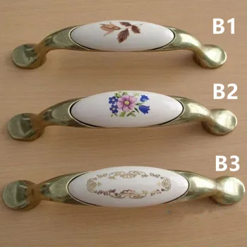 

Rural ceramic drawer knobs bronze kitchen cabinet pull knob 96mm antique brass dresser door handle Retro furniture hardware knob