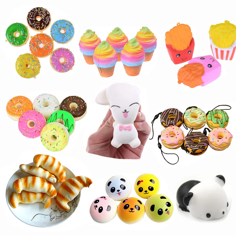 

Cute Kawaii Bread Toys Key Toys Decompression Fun Toys Soft Squishy Medium Mini Soft Squishy Simulation Bread Cake