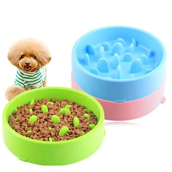 

Plastic Food Storage for Dogs Cats Slow Feeder Pet Dog Feeding Dish Easy Clean Dog Bowl Prevent Choke Indoor Outdoor Use