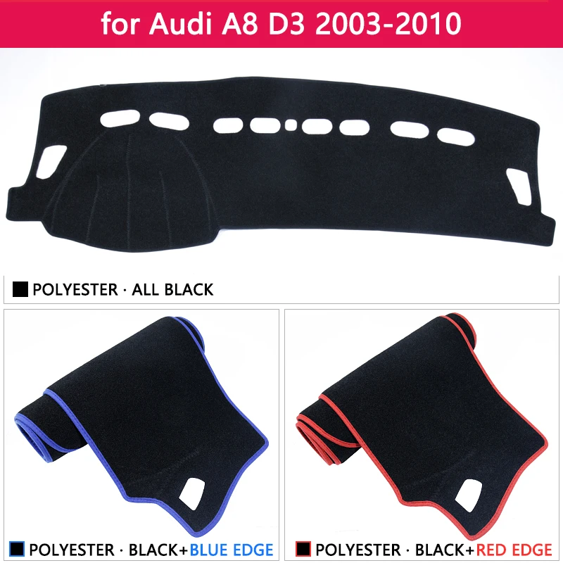 Для Audi A8 D3 2003~ 2010 4E анти-скольжения Анти-УФ коврик на приборную панель оттенок Дэш коврик защищает аксессуары с покрытием S-line 2006 2007