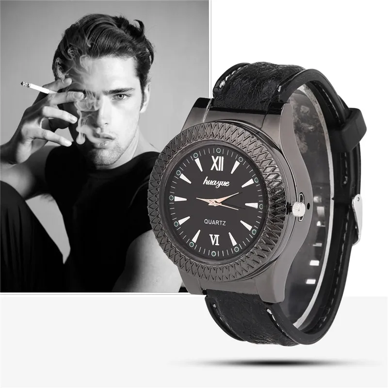 

Electronic Rechargeable USB Cigarette Wristwatches Windproof and Flawless Cigar Lighter Men's Quartz Watch relogio Masculino 46