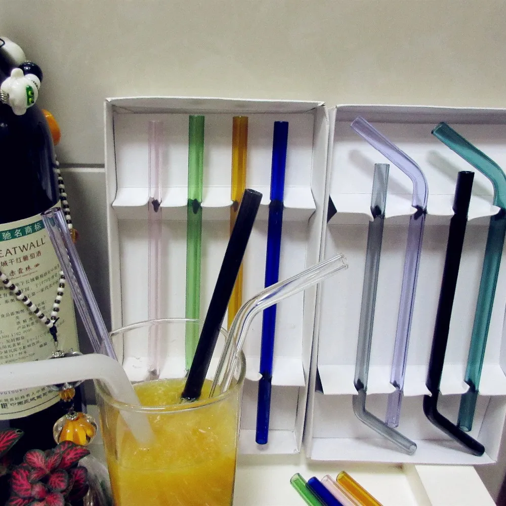 

Tube Bending Glass Drinking Straw For KFC Eco-friendly Healthy Straw Ice Cream Straw Tubularis Glass Pipet