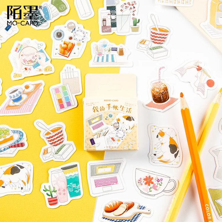 

45pc\My Account Life DIY Creative Cute Retro Stickers Magazine Album Diary Calendar Scrapbook Student Stationery Office Supplies
