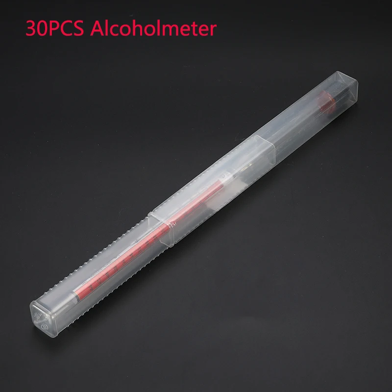 

30PCS Wine Concentration Meter Alcoholmeter Alcohol Meter Vodka Whiskey Hydrometer Tester 0-100 Thermometer Vintage Tools