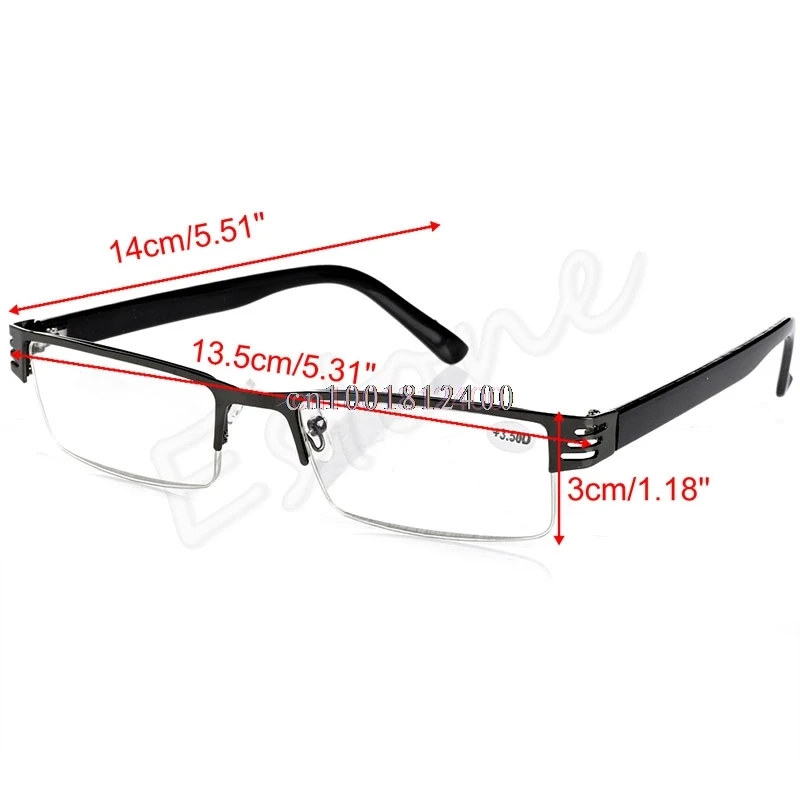 

New Reading Glasses Metal Half-frame Reading Glasses Lens 1.0 to 4.0