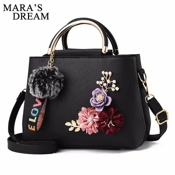 

Mara's Dream 2018 Flowers Shell Women's Tote Leather Clutch Bag Small Ladies Handbags Brand Women Messenger Bags Sac A Main Bags