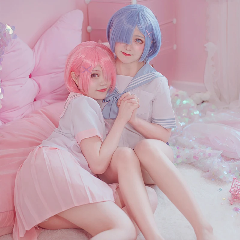 Аниме! Re: жизнь в другом мире от zero Rem Ram JK Sailor костюм красивая форма косплей летние