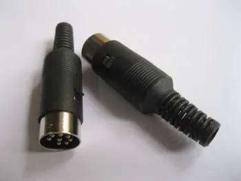 

200 pcs DIN Male Plug Audio AV Connector 8 Pin with Plastic Handle