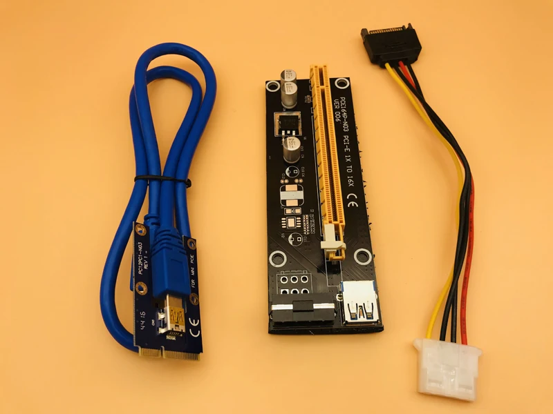 Мини-карта PCI 1x для PCI Express x16 Riser Card для ноутбука внешняя видеокарта GDC Miner Mini PCIe для PCIe слот для BTC Mining - Цвет: Черный