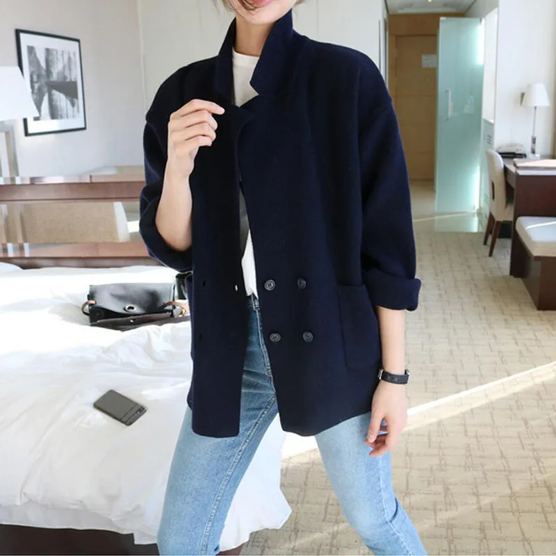 Frauen Gestrickte Cardigans Herbst Mode Blazer Pullover Lose Poncho Outwear Warme Stricken Mantel Langarm Jacken Koreanische Knitted Cardigan Women Knitted Cardiganwomens Knit Aliexpress
