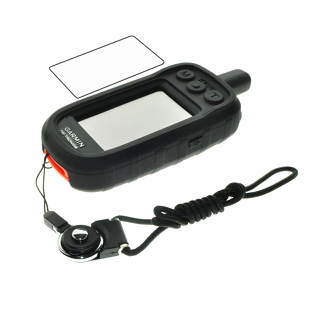 Защитный силиконовый чехол для GPS Garmin Alpha 100 Alpha100 + черное съемное кольцо на шею