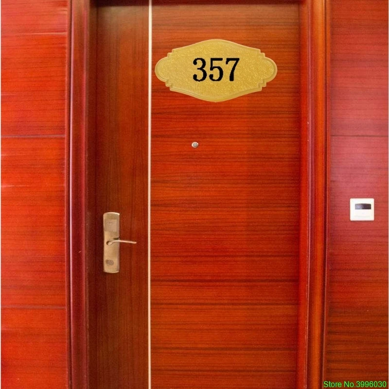 Самоклеющиеся 3-4 номера индивидуальные гостиничные дверные пластины комнаты для чисел и символов DIY