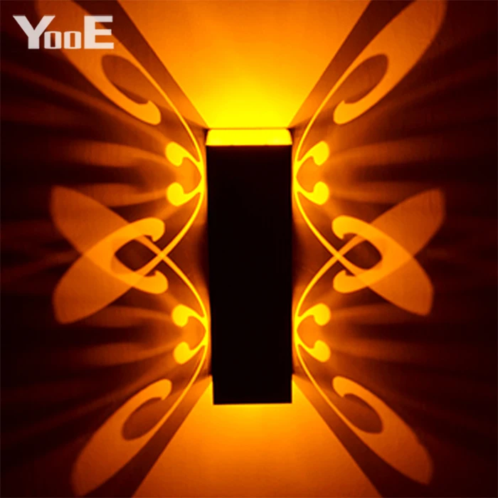 

Indoor LED Wall Lamp 2W Butterfly Projection Aluminum Sconce AC110-220V Decorate Wall Lighting Free Shipping