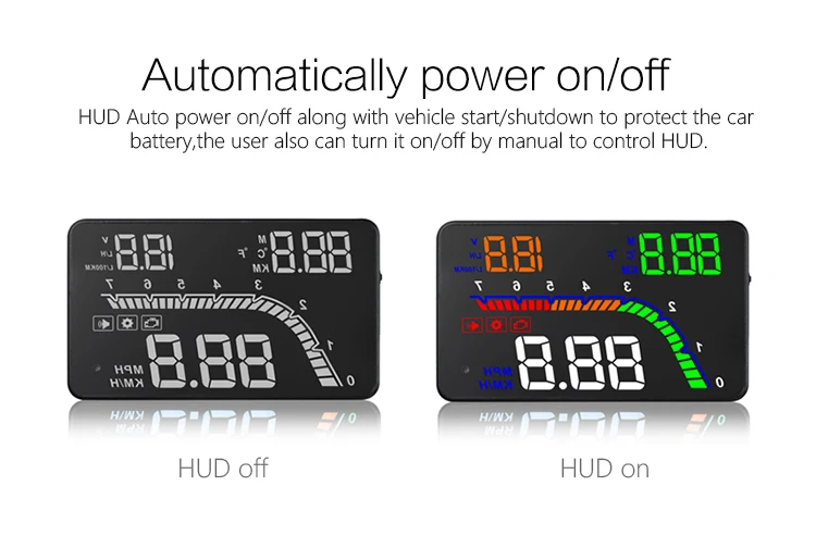 4 ''HUD Дисплей T100 Автомобильный дисплей OBD2 лобовое стекло проектор более скоростной автосигнализации об/мин Расход топлива диагностический инструмент