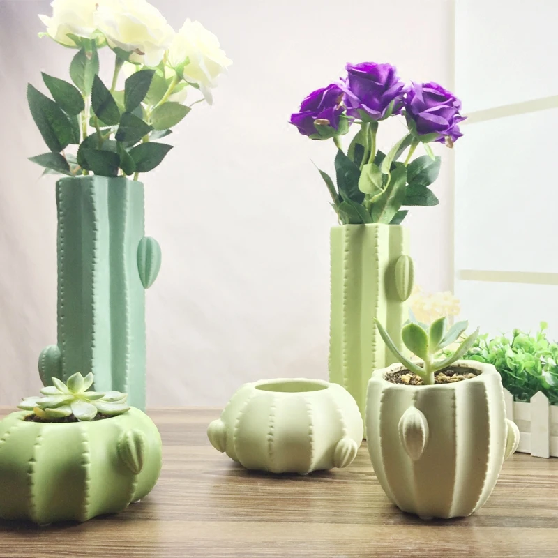 Creativity Green Ceramic Succulent Flower Pot Porcelain Vase Table