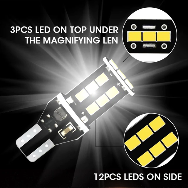 Hlxg-Luz Led de respaldo de marcha atrás, 2 uds., W16W T15, Bombilla de estacionamiento de freno para coche, Coche, Coche, Estilismo, 12V 6000K, lámpara de lectura de liquidación Hlxg-Luz Led de respaldo de marcha atrás, 2 uds., W16W T15, Bombilla de estacionamiento de freno para coche, Coche, Coche, Estilismo, 12V 6000K, lámpara de lectura de liquidación