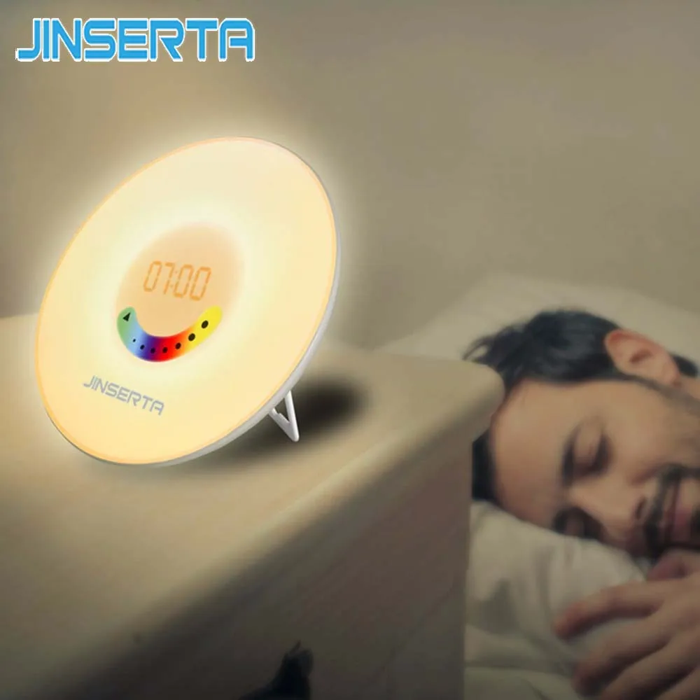 

JINSERTA New LED Digital Radio With Colorful Backlight Alarm clock FM Radio Electronic Home Table Clock radio