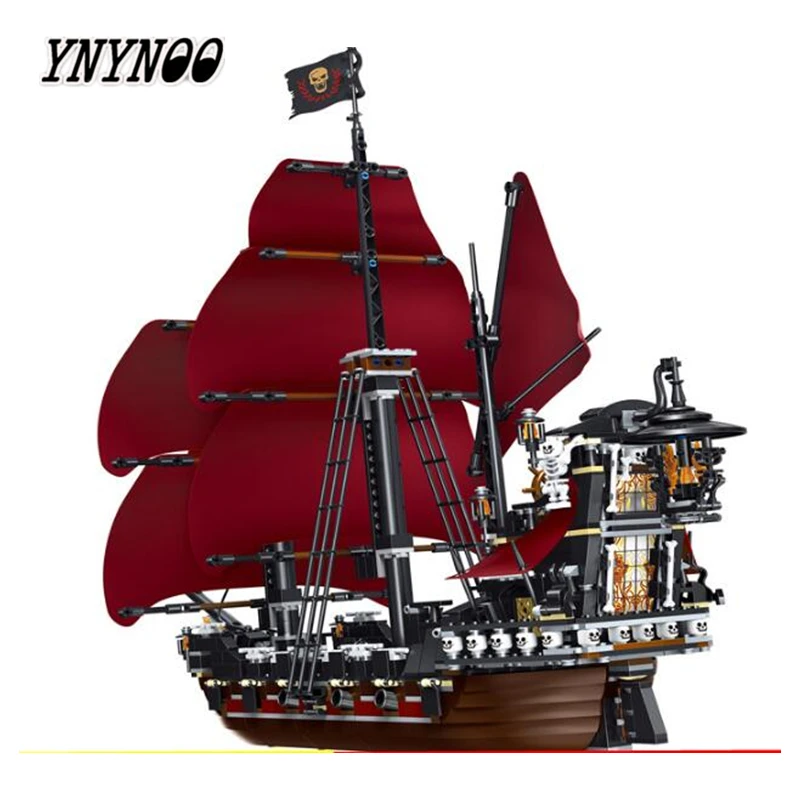 

YNYNOO 39008 1222pcs Queen Anne's Revenge Pirates Of Caribbean Lele Building Block Compatible legoings 4195 Brick Toy