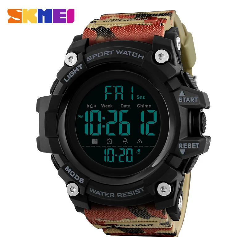 Camouflage 1384 SKMEI модные уличные спортивные Смарт-часы мужские Bluetooth многофункциональные фитнес-часы 5 бар водонепроницаемые цифровые часы Reloj Hombre - Цвет: Camouflage 1384