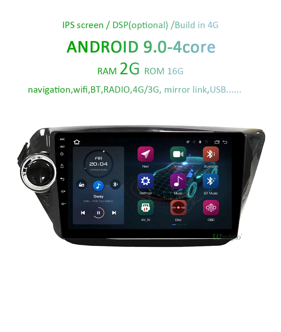 Cheap 9" DSP IPS 2.5D Screen Android 9.0 Car GPS for KIA RIO 3 4 accessories sedan Radio Car Navigation Stereo NO DVD Player 2