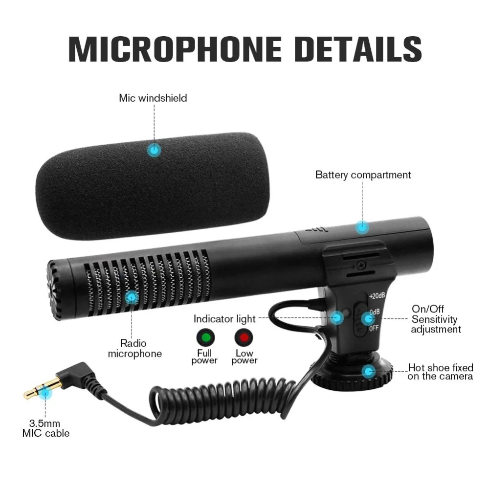 MAMEN Condenser Video Recording Vlog Microphone 3.5mm Plug Studio Microphone For Camera Computer For Nikon Canon DSLR Camera bluetooth microphone