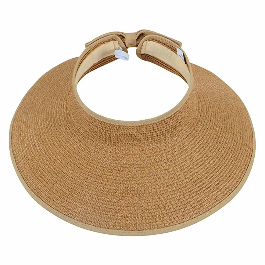 Women Beach Summer Hat Anti-UV Sun Protection Foldable Straw Hats Wide Brim Visor Cap Cover Sombrero Mujer Verano Dropshipping c - Цвет: Белый