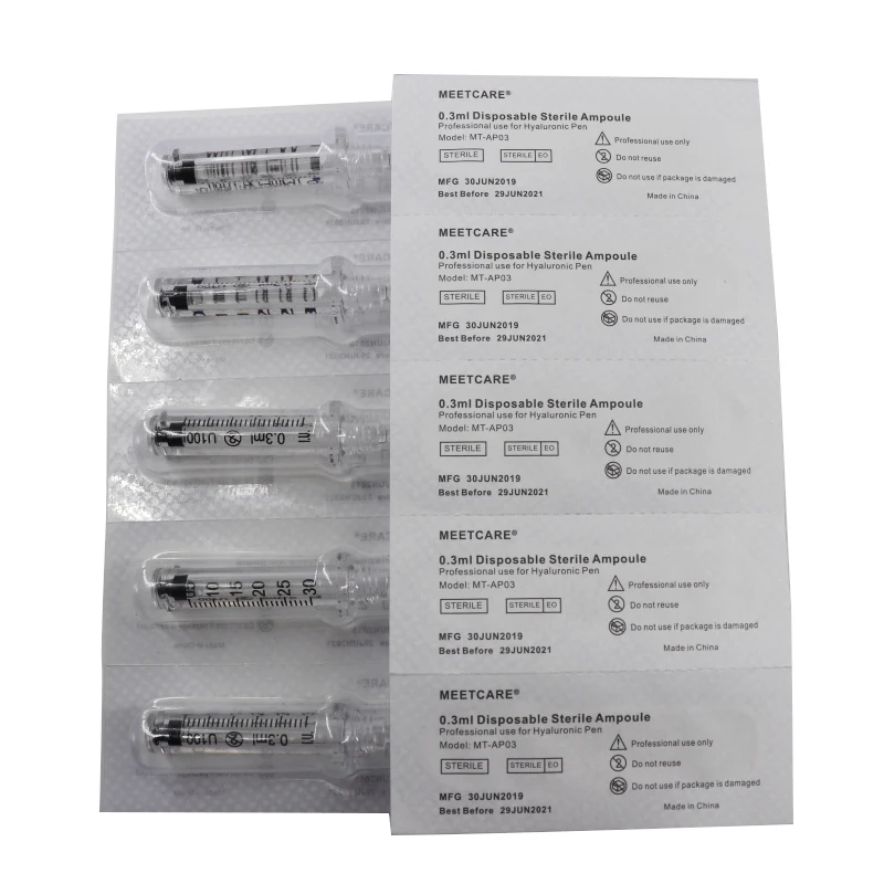 0,3 мл стерильные Sryinge ампулы головка для Hyaluroic кислота карандаш-аппликатор для удаление морщин губ подъема одноразовые расходные материалы, инструмент для макияжа