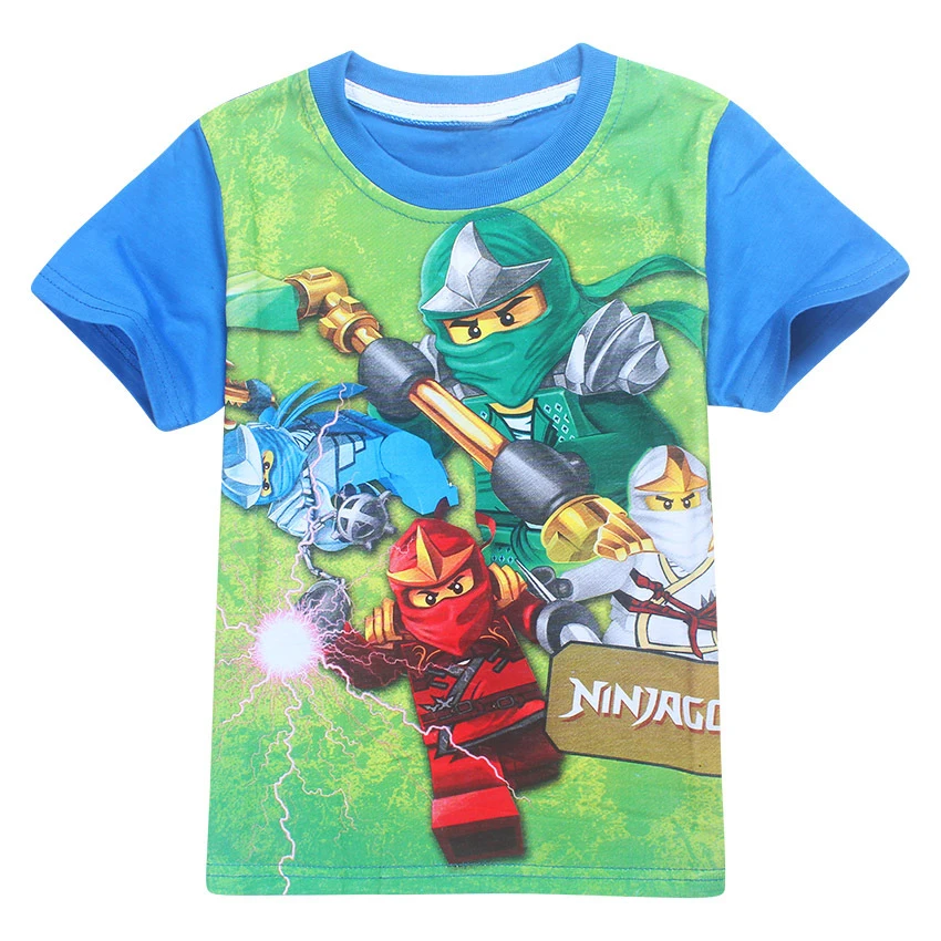 Детская Костюмы летняя футболка для мальчиков «Ninjagoed мультфильм футболка с принтом Футболки для мальчиков Одежда для маленьких девочек - Цвет: blue