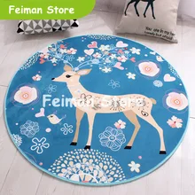 Круглые ковры серии лося для гостиной, компьютерное кресло, ковер, Детская игровая палатка, коврик для пола, коврик для гардеробной и ковров