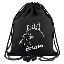 Милый мультфильм Тоторо мешки Drawstring холст рюкзак Организатор Чехол для детей мальчиков и девочек аниме Drawstring сумка Подарки Рюкзаки