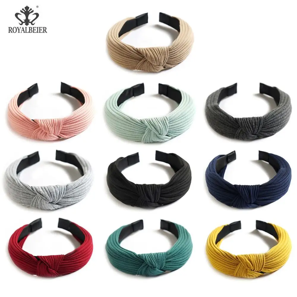 

Cross Knot Tie Solid Adjustable Fashion Hair Band Headband Girl Bow Headband Knitted Ribbed Hair Ornament Twisted Headband 1pcs