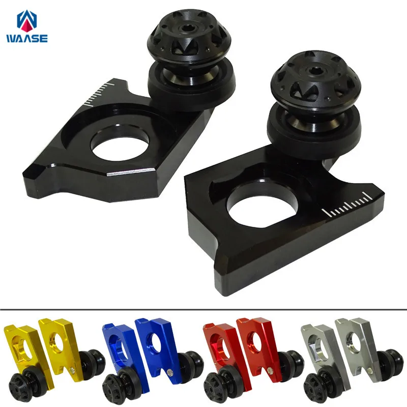 

waase Motorcycle Chain Adjuster Tensioners Catena with Spools For Suzuki GSX-S 1000 1000F GSXS1000 GSXS1000F 2015 2016 2017