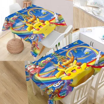 

Pokemon Cartoon Custom Table Cloth Oxford Print Rectangular Waterproof Oilproof Table Cover Square Wedding Tablecloth