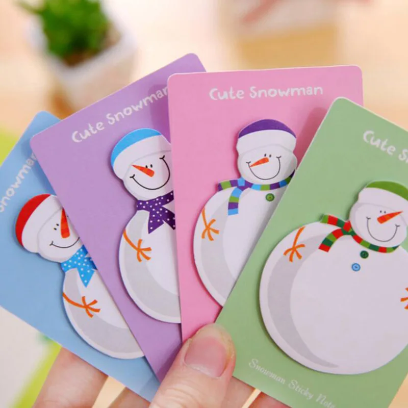 

20 Sets/lot Cute Snowman Shape Christmas Gift Planner Stickers Office Kid Sticky Notes Memo Pad Office School Supplies