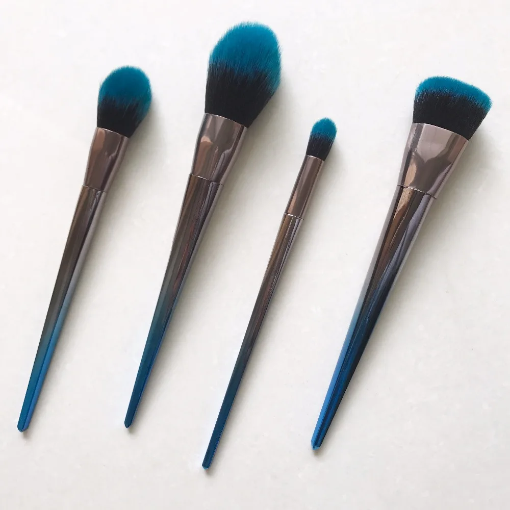 

Cosmetics Makeup Brush Set Blue Foundation Blending Large Powder Blush Eyebrow Unicorn Brush Highlighter Make Up Brushes Tools