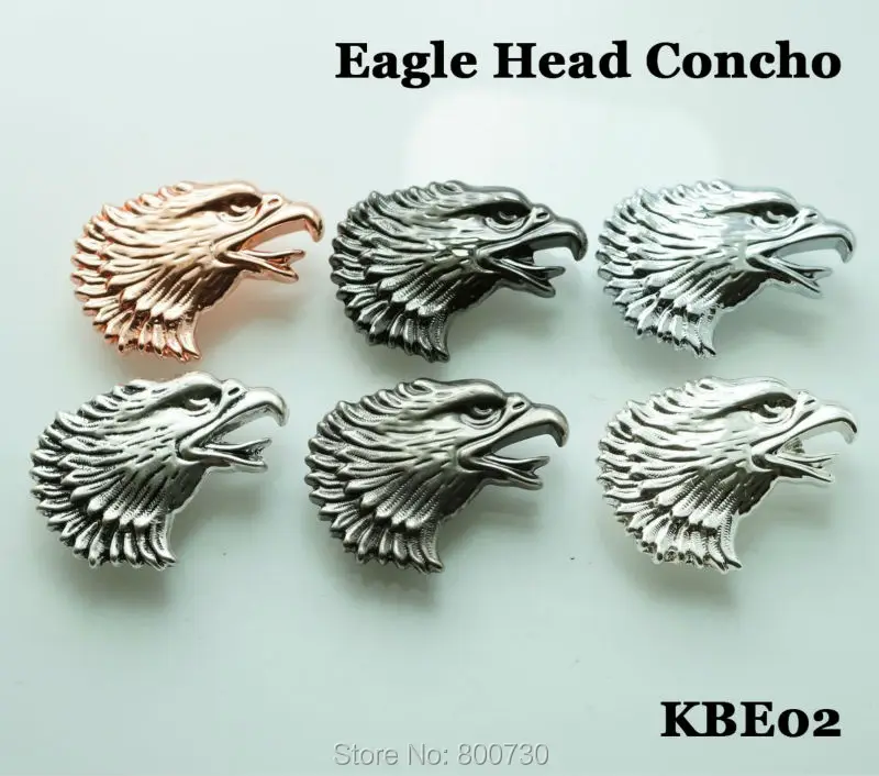 

(KBE02) 10pc Western Concho Freedom Eagle Head Concho Right Leathercraft