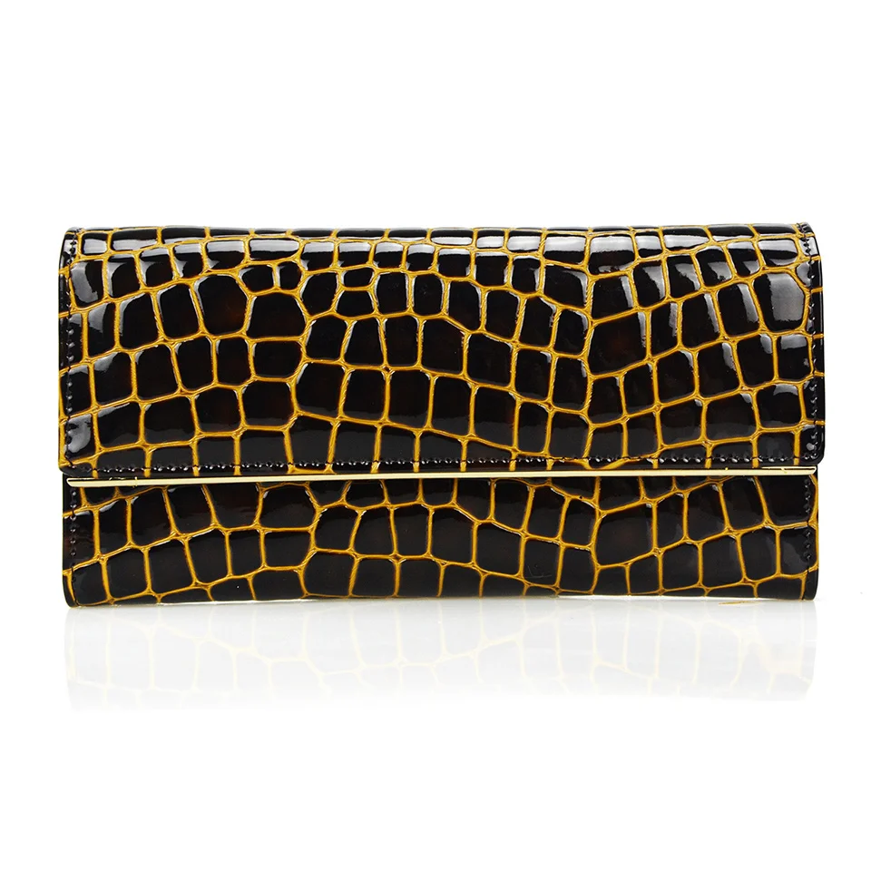 

3 Fold Genuine Leather Women Stone Texture Leather Wallet Hasp Fashion 2016 Female Long Clutch Purse Young Lady Cellphone Bag
