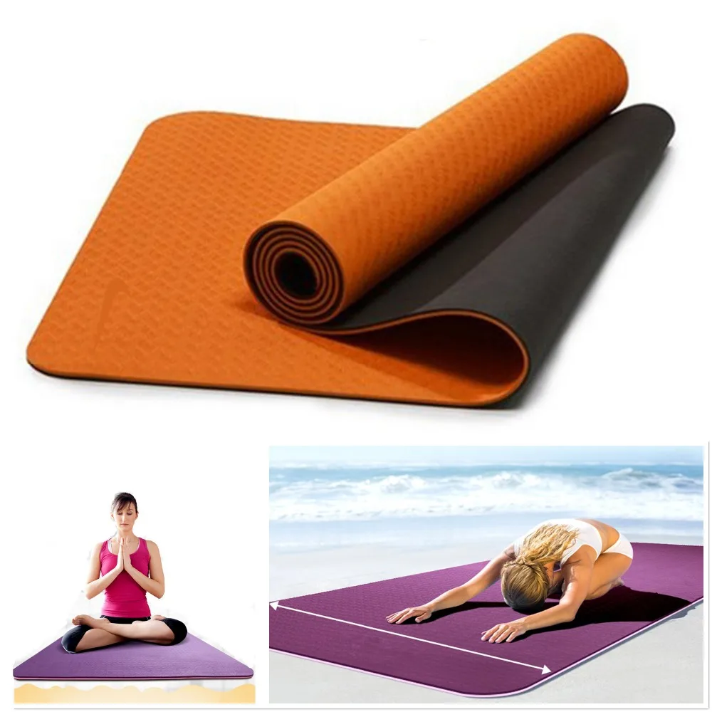

Yoga Mat TPE Non-slip Fitness Slim Yoga Gym Exercise Mats Environmental Tasteless Pad Fitness Mat With Mesh Bag Pilates Sport