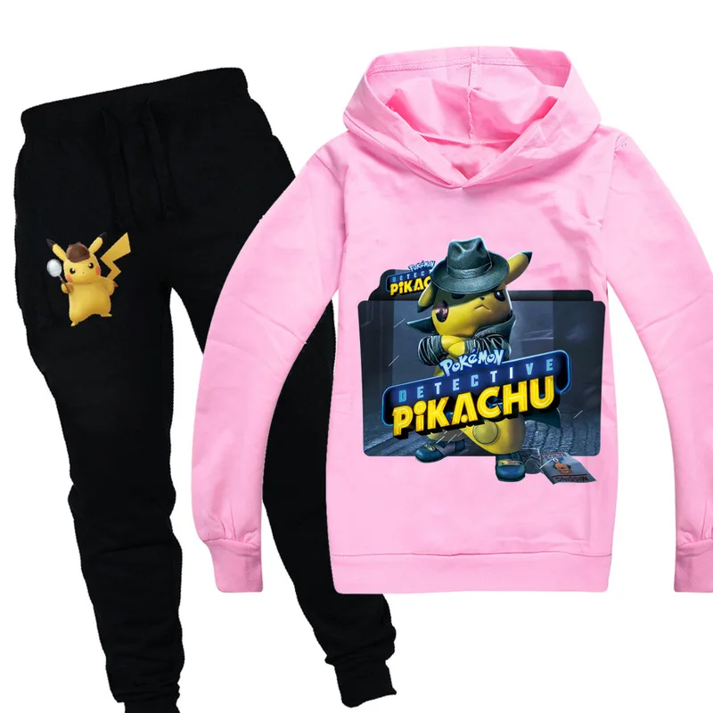 POKEMON GO Detective Pikachu/детская одежда для мальчиков и девочек осенний Свитшот комплект
