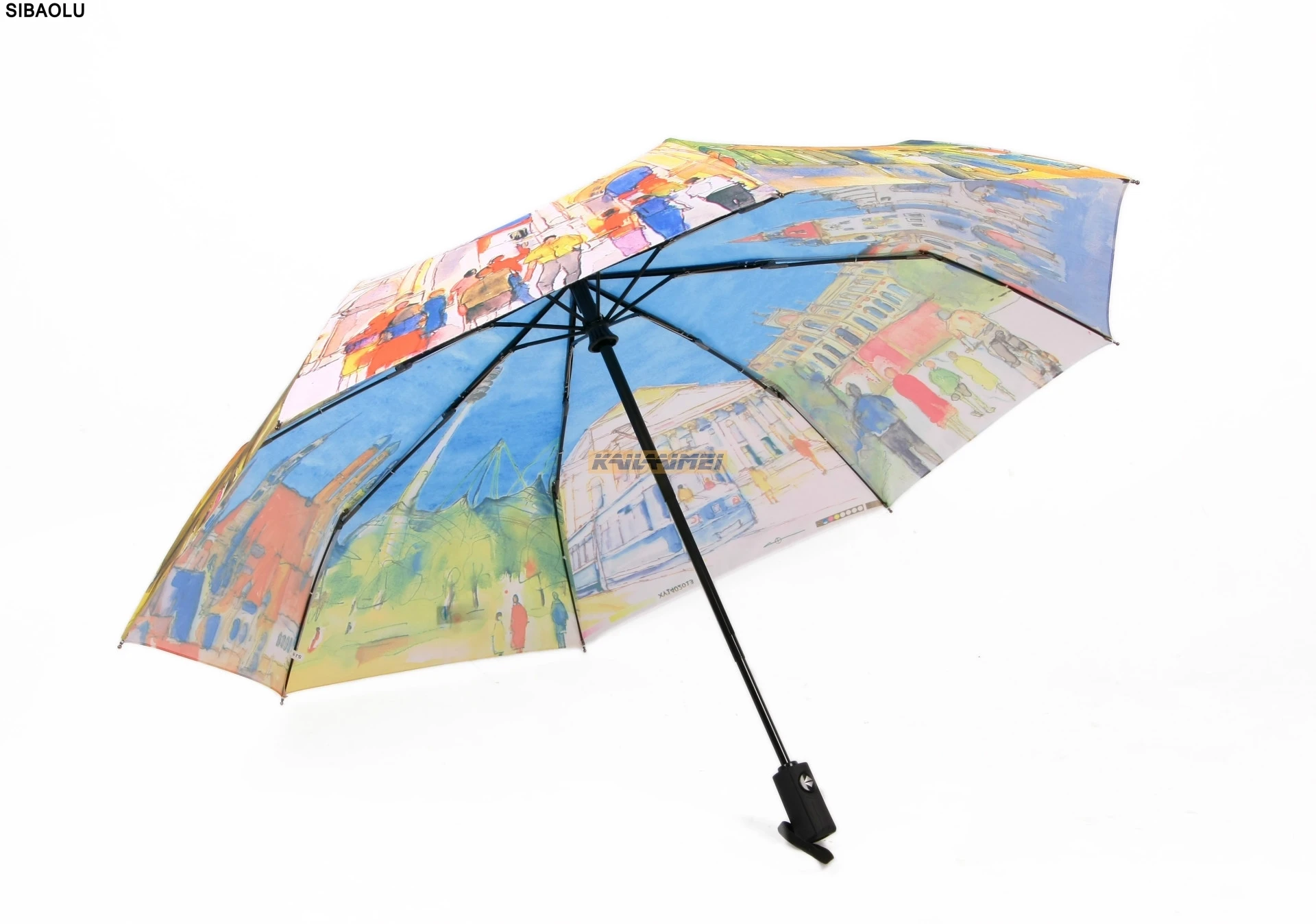 3pc Create Umbrellas European Countries Oil Painting Umbrella three