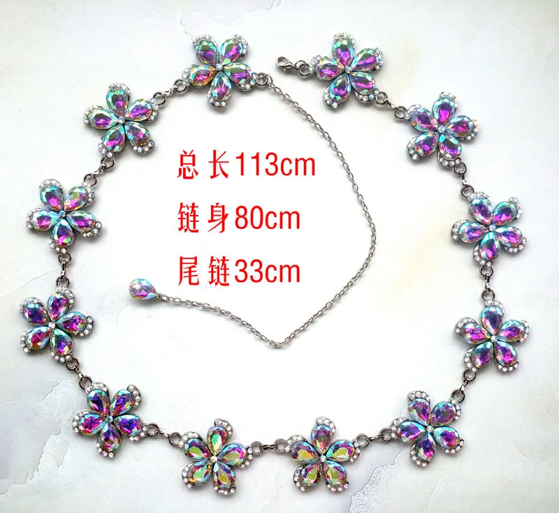 Корейский хрустальный пояс для дрели с плотным кристаллом трехрядная дренажная цепочка модные ювелирные изделия