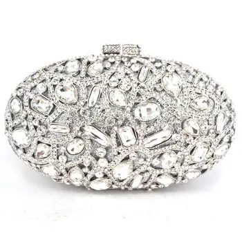 

LaiSC diamond crystal clutch evening bags women party bag Silver luxury Clutch bags wedding evening pochette manufacturers Q64