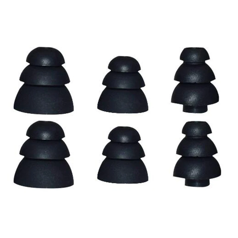 Triple flange earbuds black