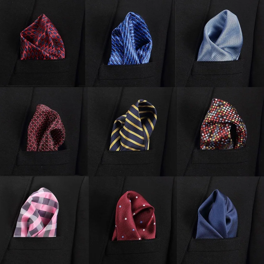 Классический свадебный платок Пейсли носовой платок жаккардовые Тканые винтажные носовой платок в горошек Цветочные мужские шелковые атласные карманные квадратные