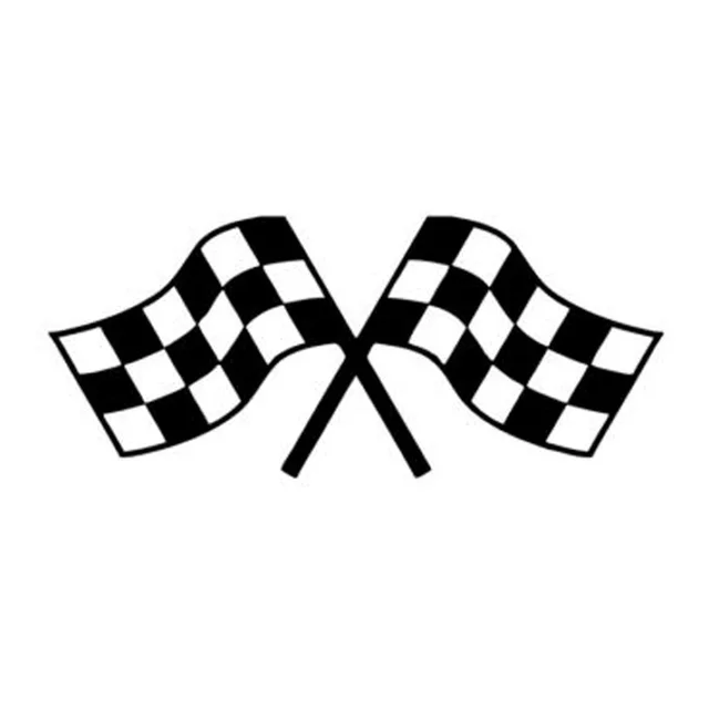 Download 17.7cm*7.6cm Crossed Checkered Flags Fashion Car Sticker ...