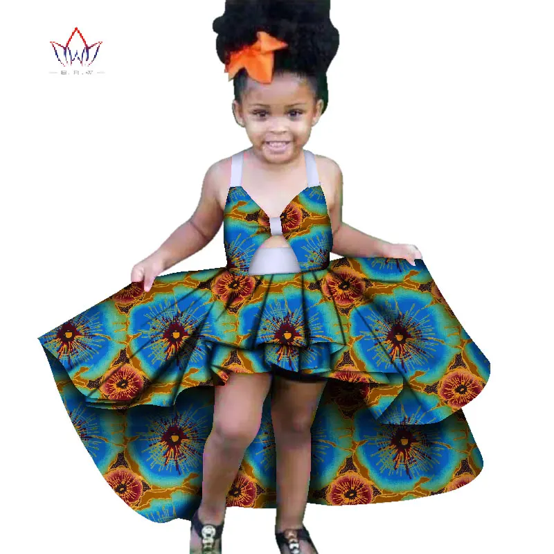 Новая модная одежда для детей в африканском стиле; милые платья для девочек в африканском стиле с оборками; традиционная одежда в африканском стиле; WYT277 - Цвет: 19